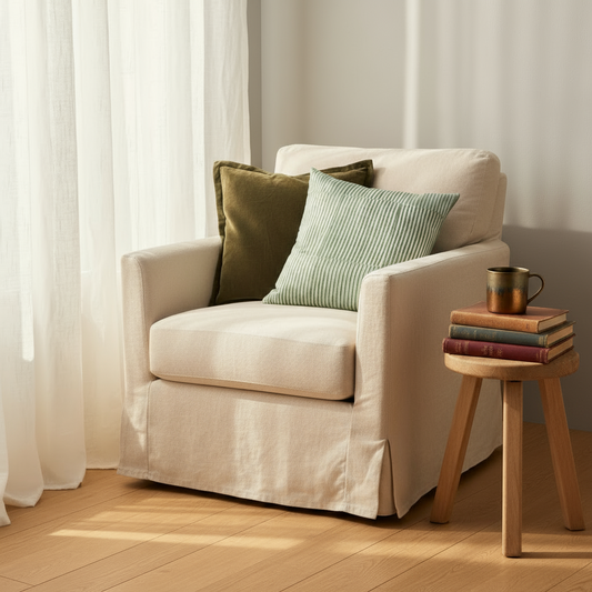 Mallee Stripes on Silk Cotton - Cushion Cover