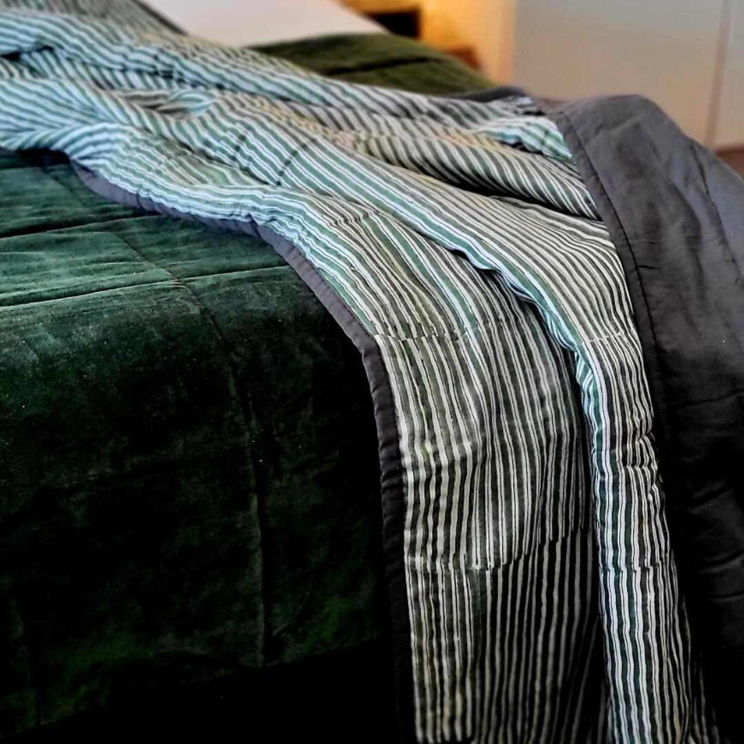 Mallee Stripes on Silk Cotton - Throw