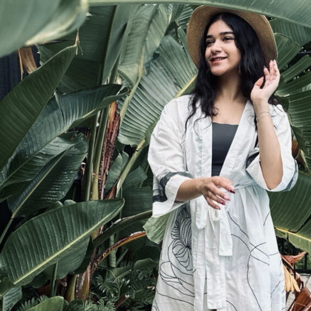 Organic Cotton Kimono - Wildflower White Opal