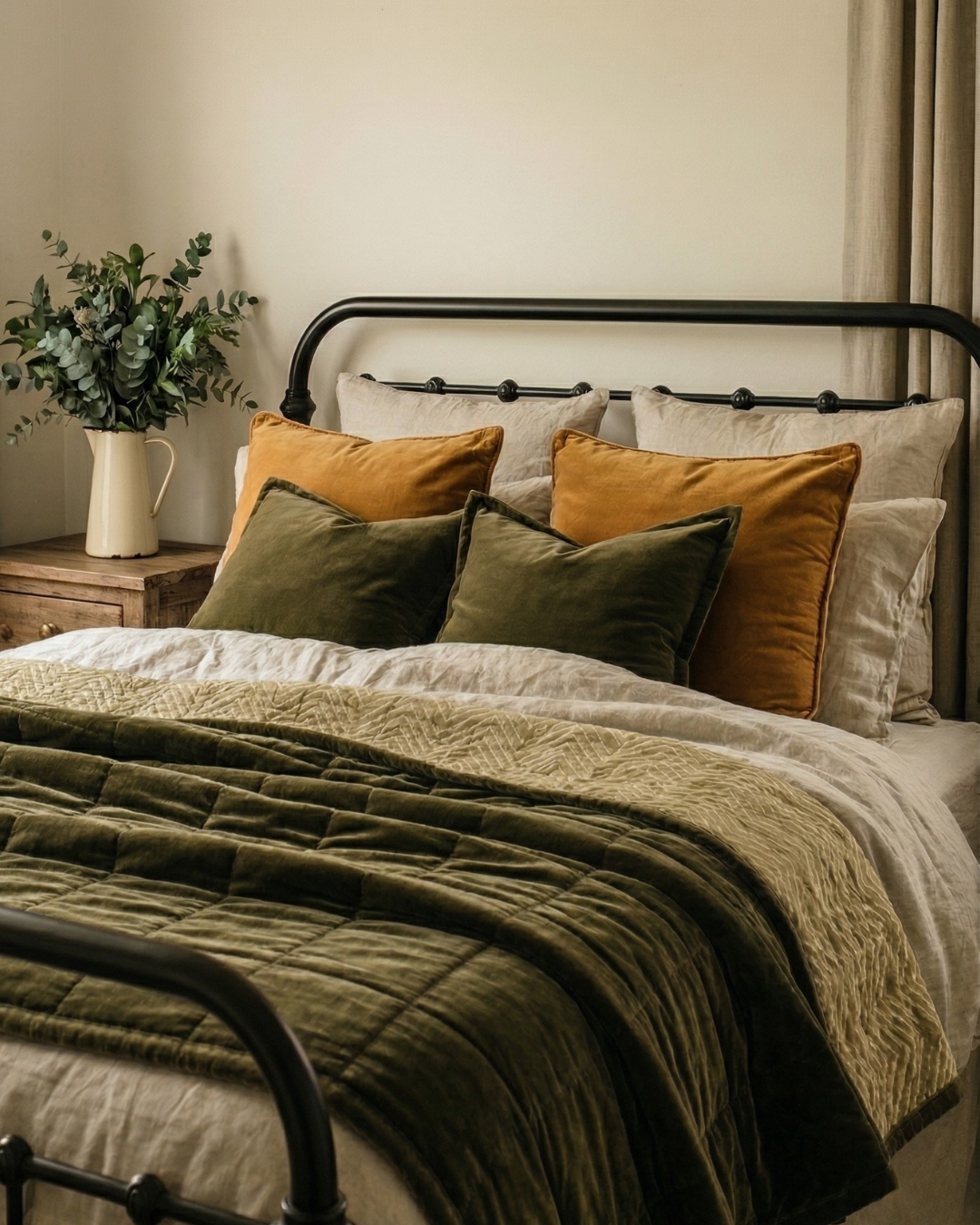 Moss Creek KING - Cotton Velvet Reverse Dabu Print