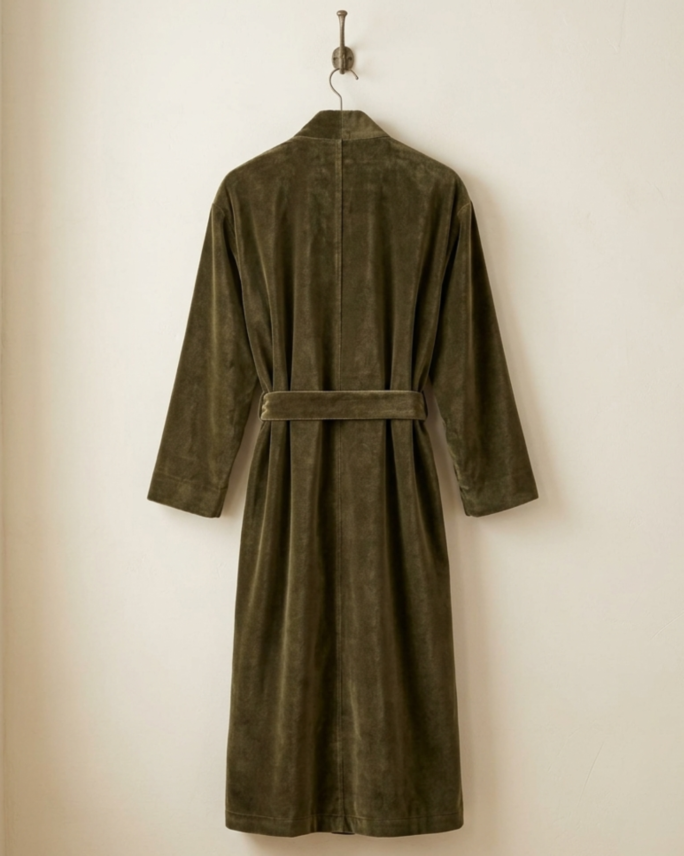 Moss Vine Velvet Kimono Coat - Reverse Dabu Cotton Inclusive