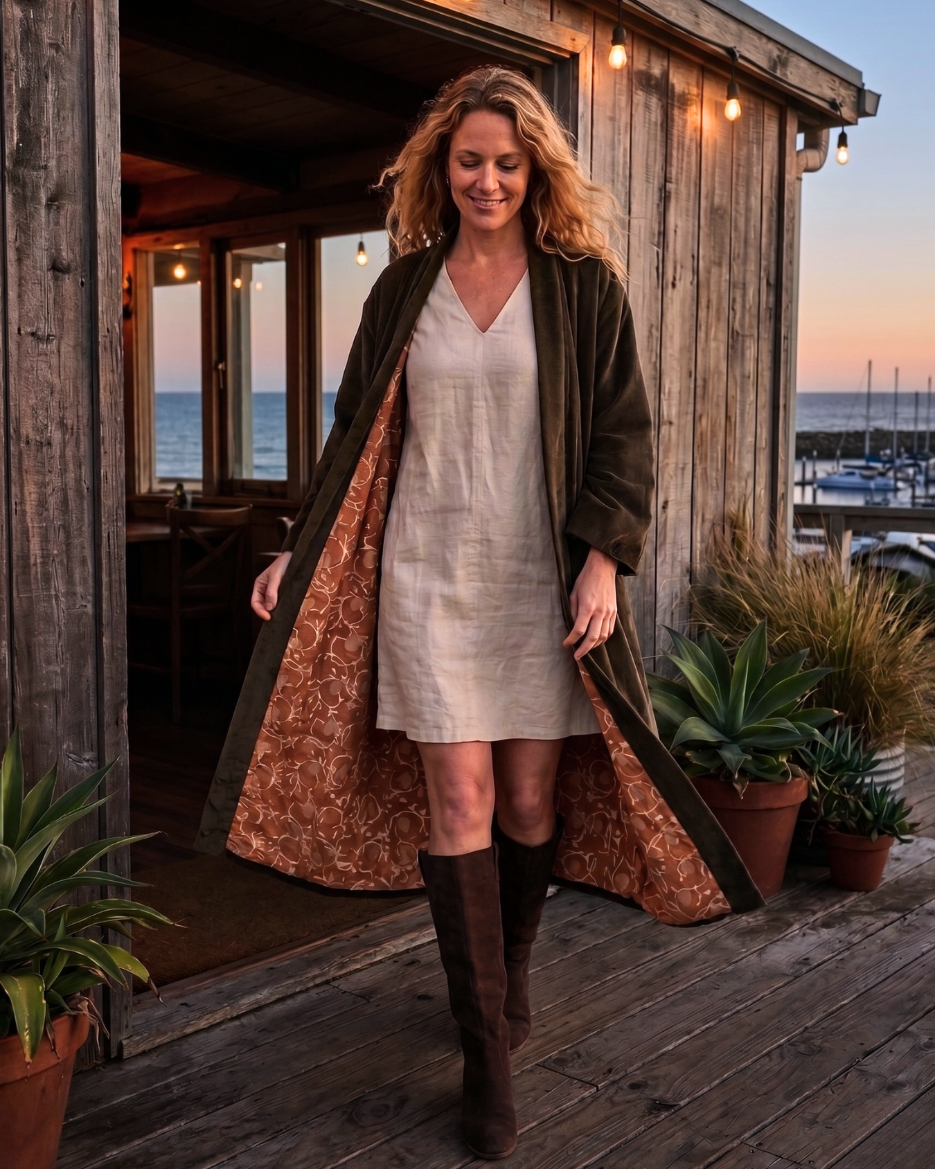 Moss Vine Velvet Kimono Coat - Reverse Dabu Cotton Inclusive