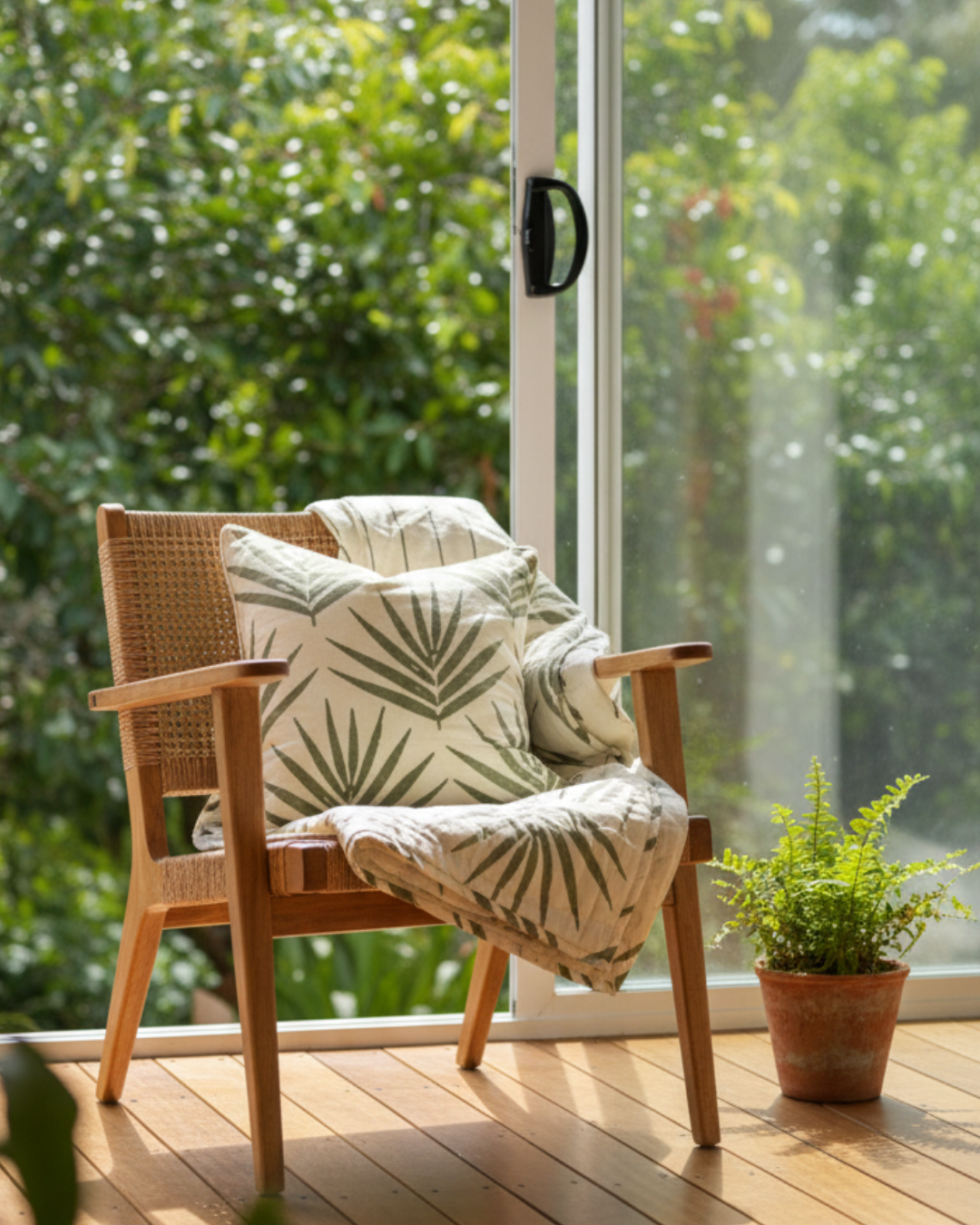 Organic Cotton Throw Blanket - Eucalyptus