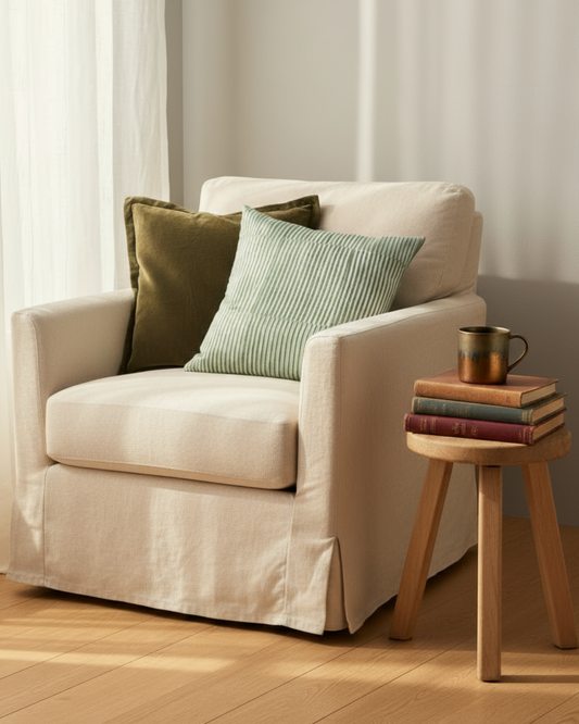 Mallee Stripes on Silk Cotton - Cushion Cover
