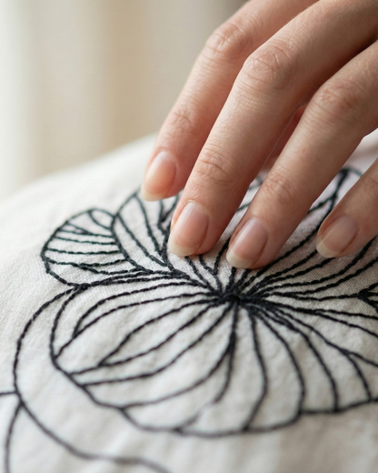 Wildflower Opal White Kimono | Embroidery on Organic Cotton