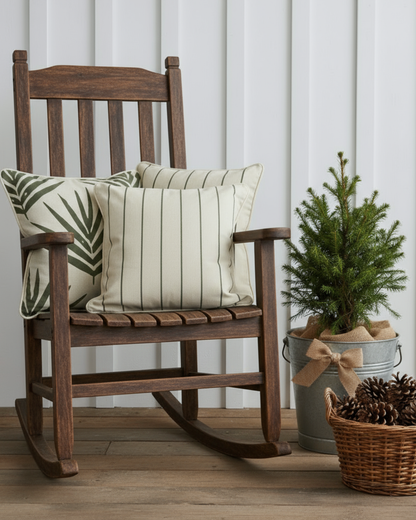 Small Organic Cotton Cushion Covers - Eucalyptus Bangalow Palms