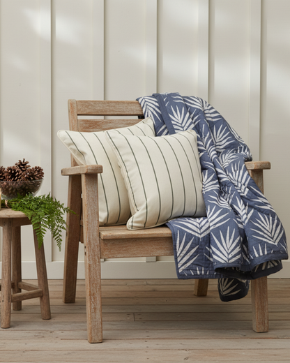 Organic Cotton Throw Blanket - Bangalow Palm Slate