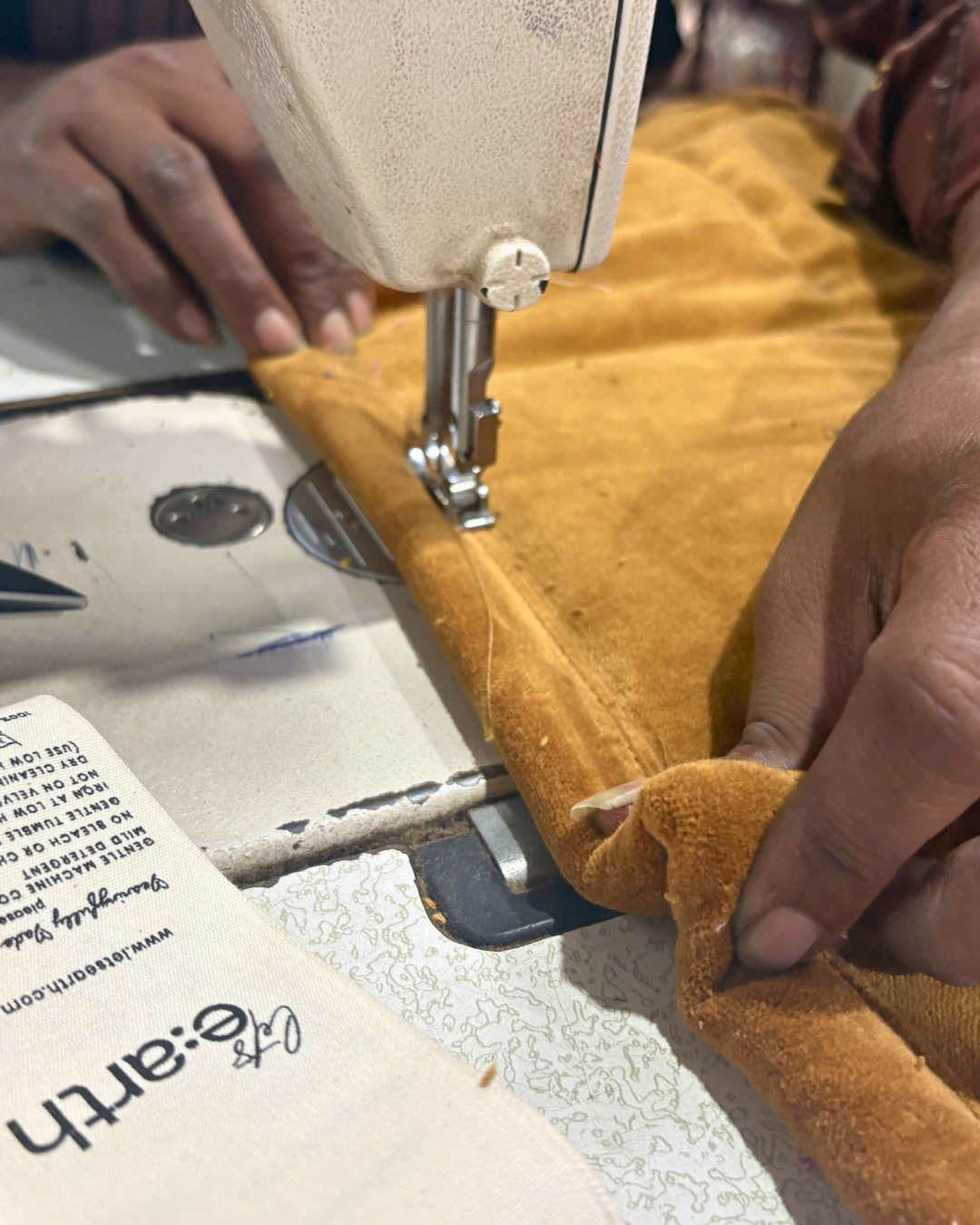 Cotton Velvet Reverse Dabu Print - Ochre Creek