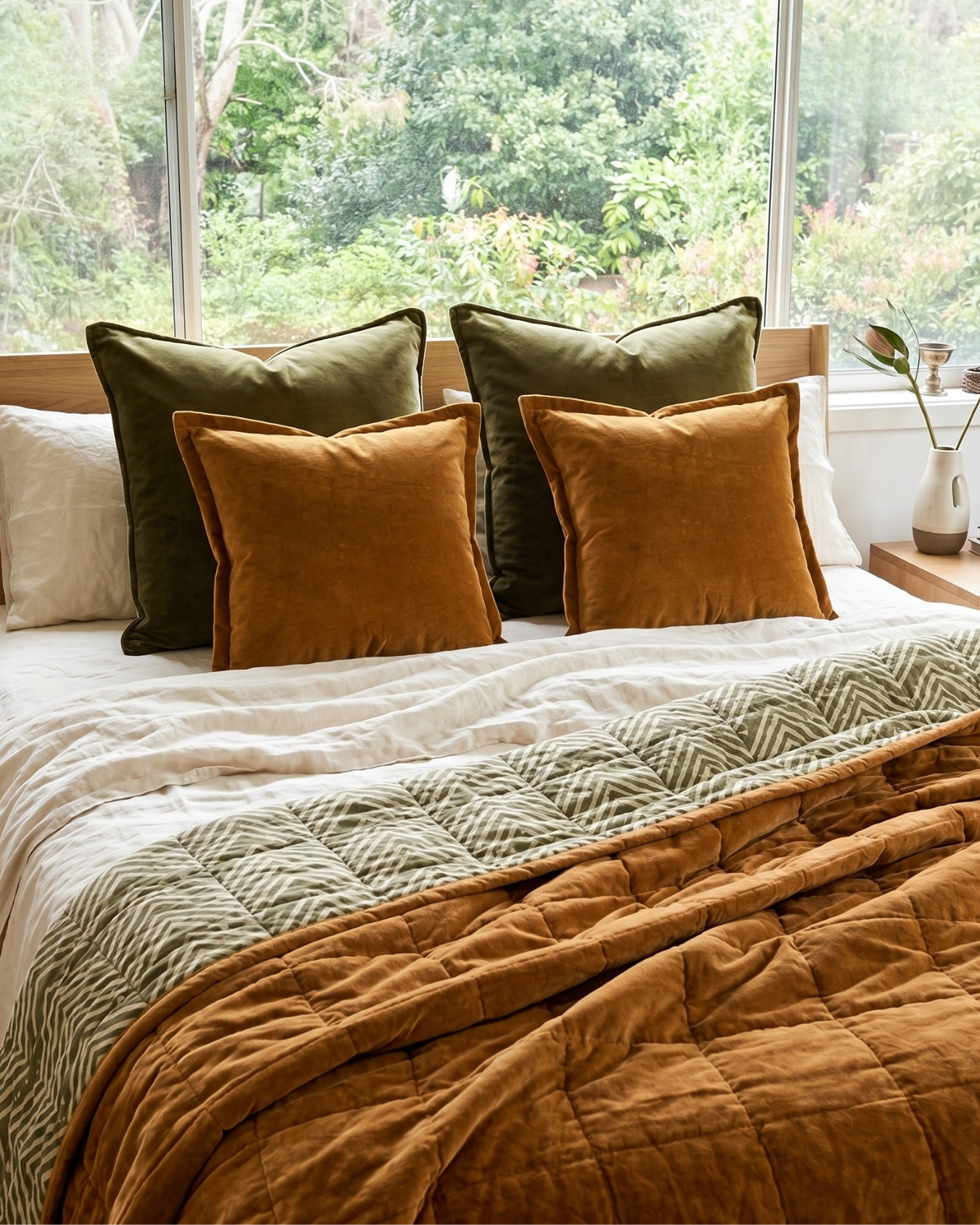 Ochre Creek LUXE QUEEN - Cotton Velvet Reverse Dabu Print