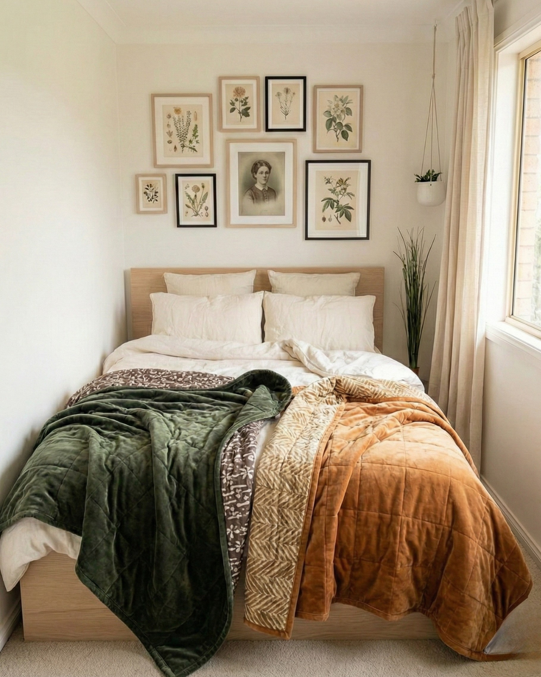 Eucalypt Earth THROW - Cotton Velvet Reverse Dabu Print