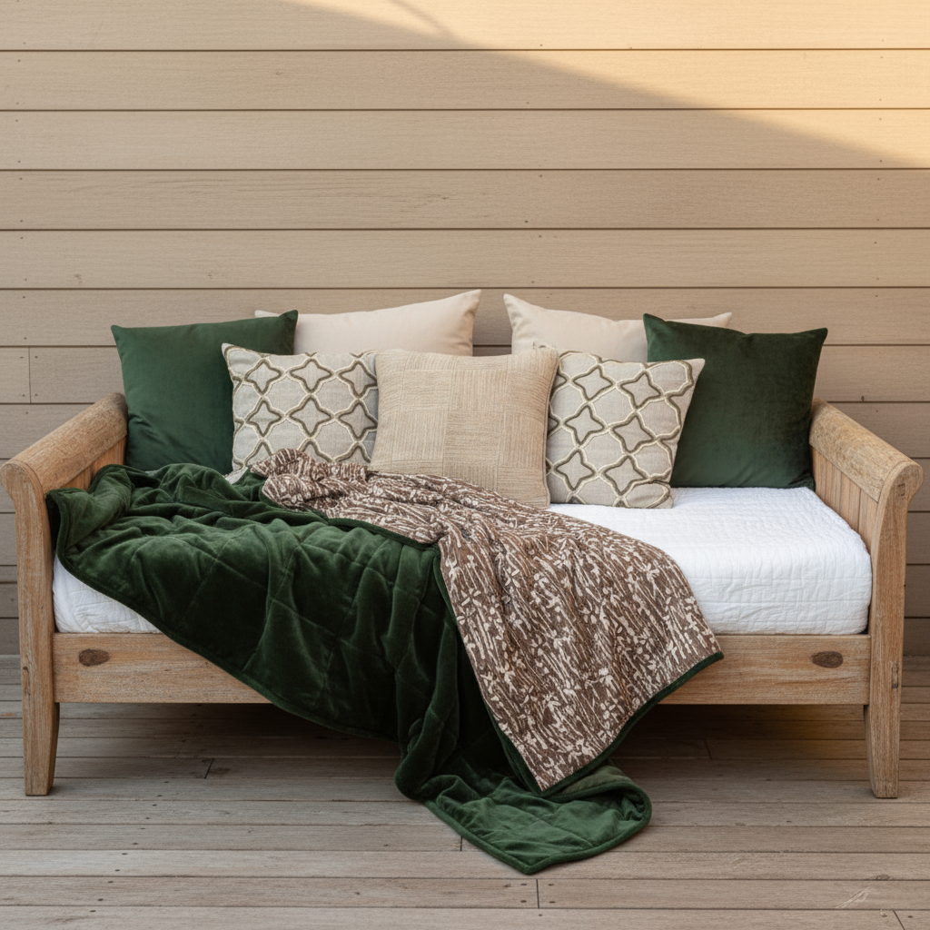 Lattice - Embroidered Cushion Cover on Textured Linen
