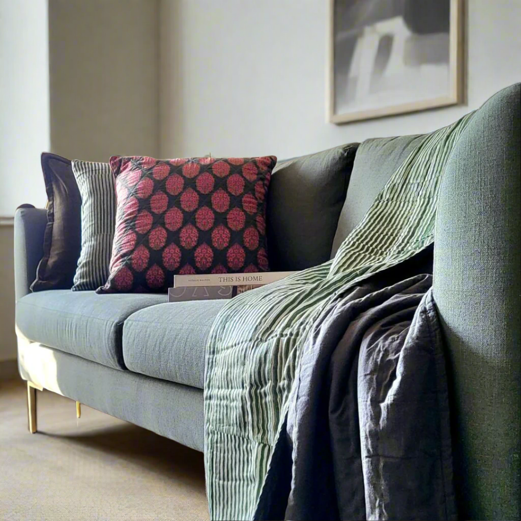 Mallee Stripes on Silk Cotton - Throw