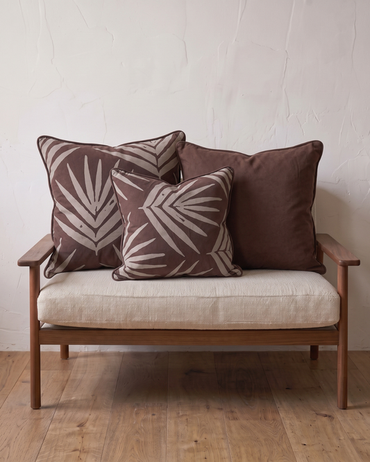Euro Burnt Sienna Palms | Organic Cotton Cushion Covers -