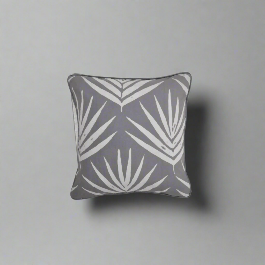 Organic Cotton Cushion Covers - Slate Bangalow Palms
