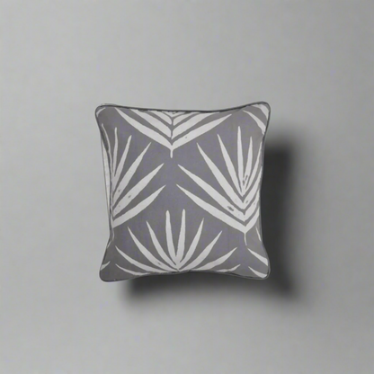 Small Organic Cotton Cushion Covers - Slate Bangalow Palms