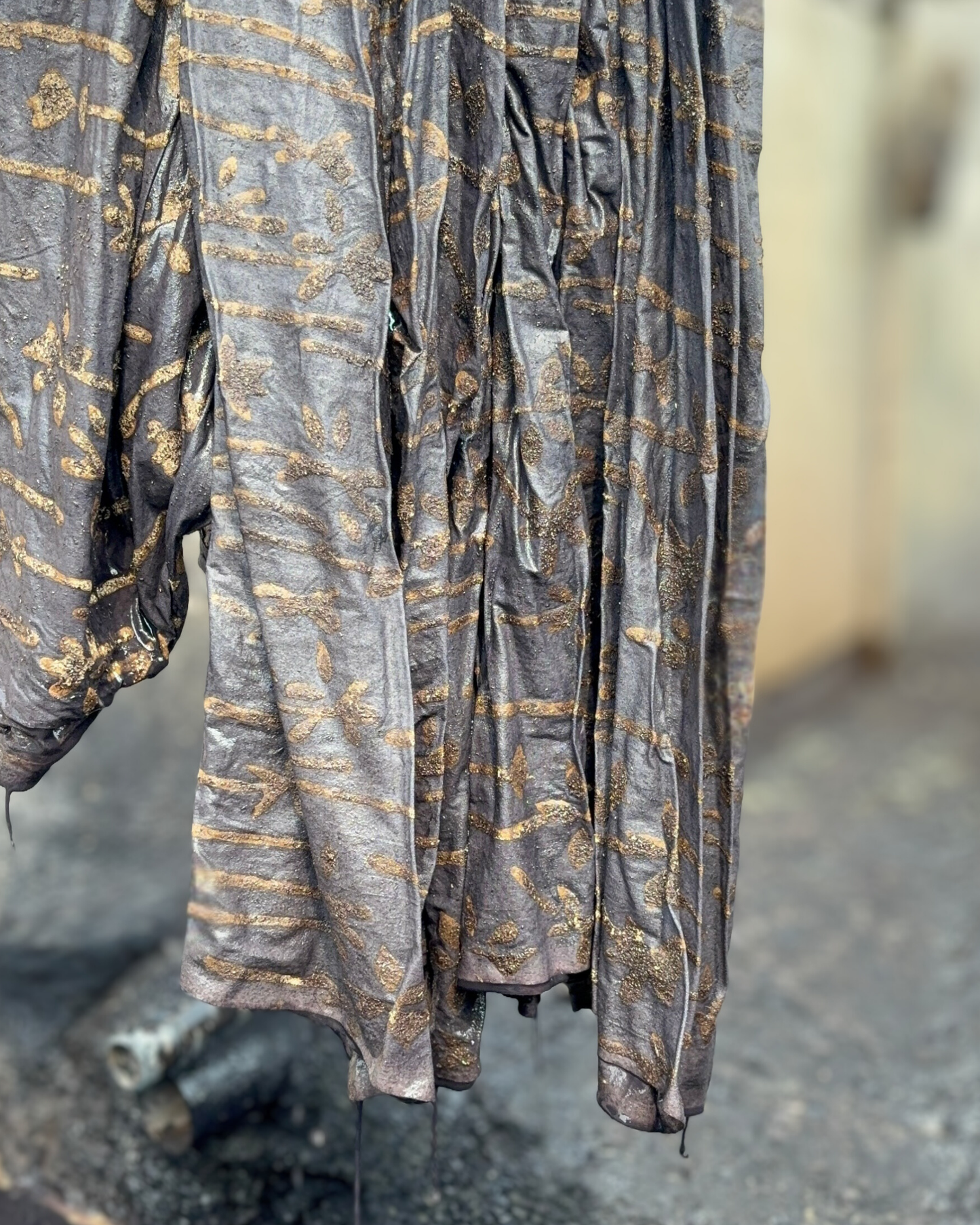 Dabu Block printed cloth gets hand-dyed