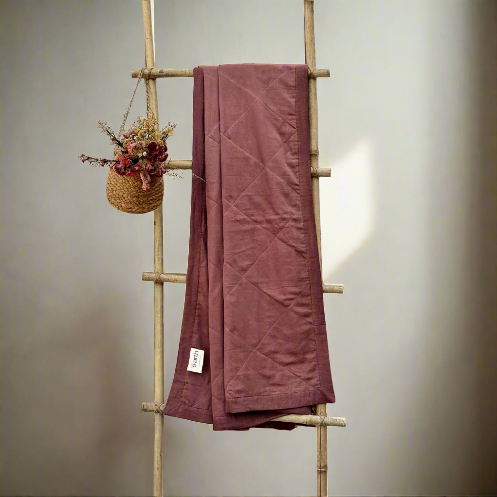 Organic Cotton Throw Blanket - Burnt Sienna