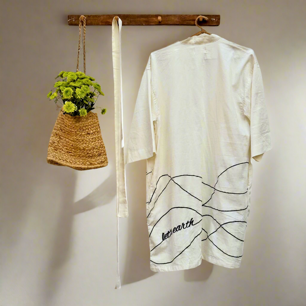 Organic Cotton Kimono - Wildflower White Opal