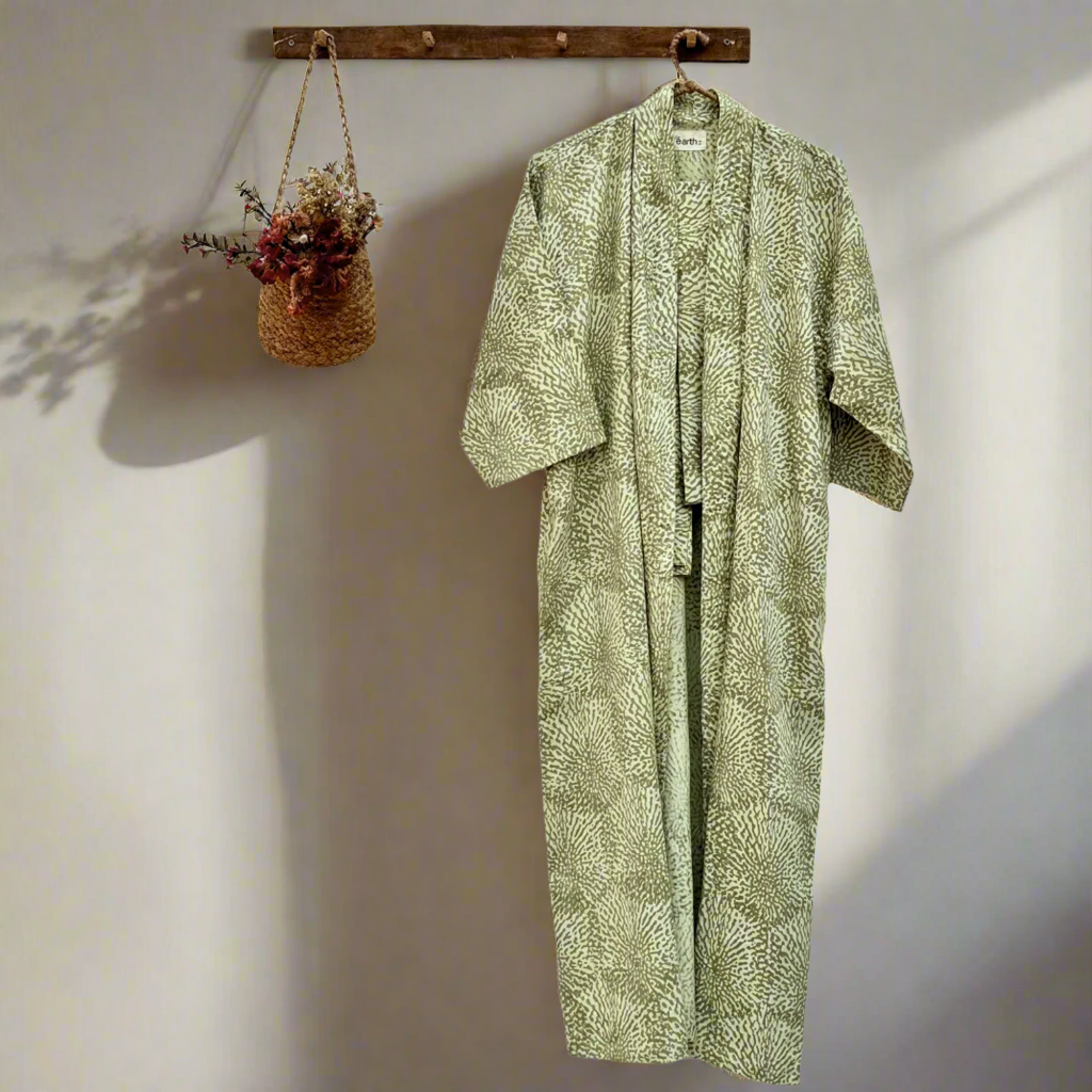 Organic Cotton Kimono - Billy Eucalyptus