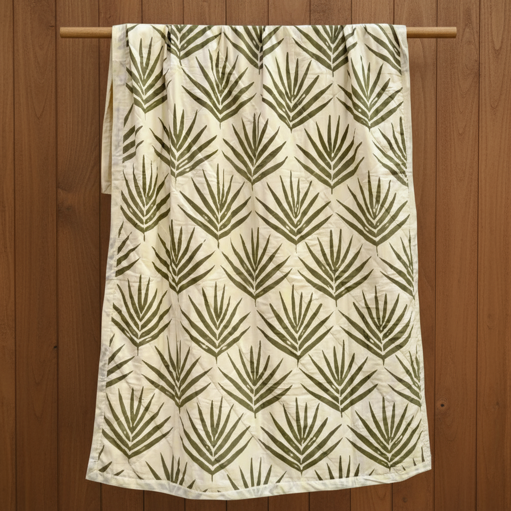 Organic Cotton Throw Blanket - Eucalyptus