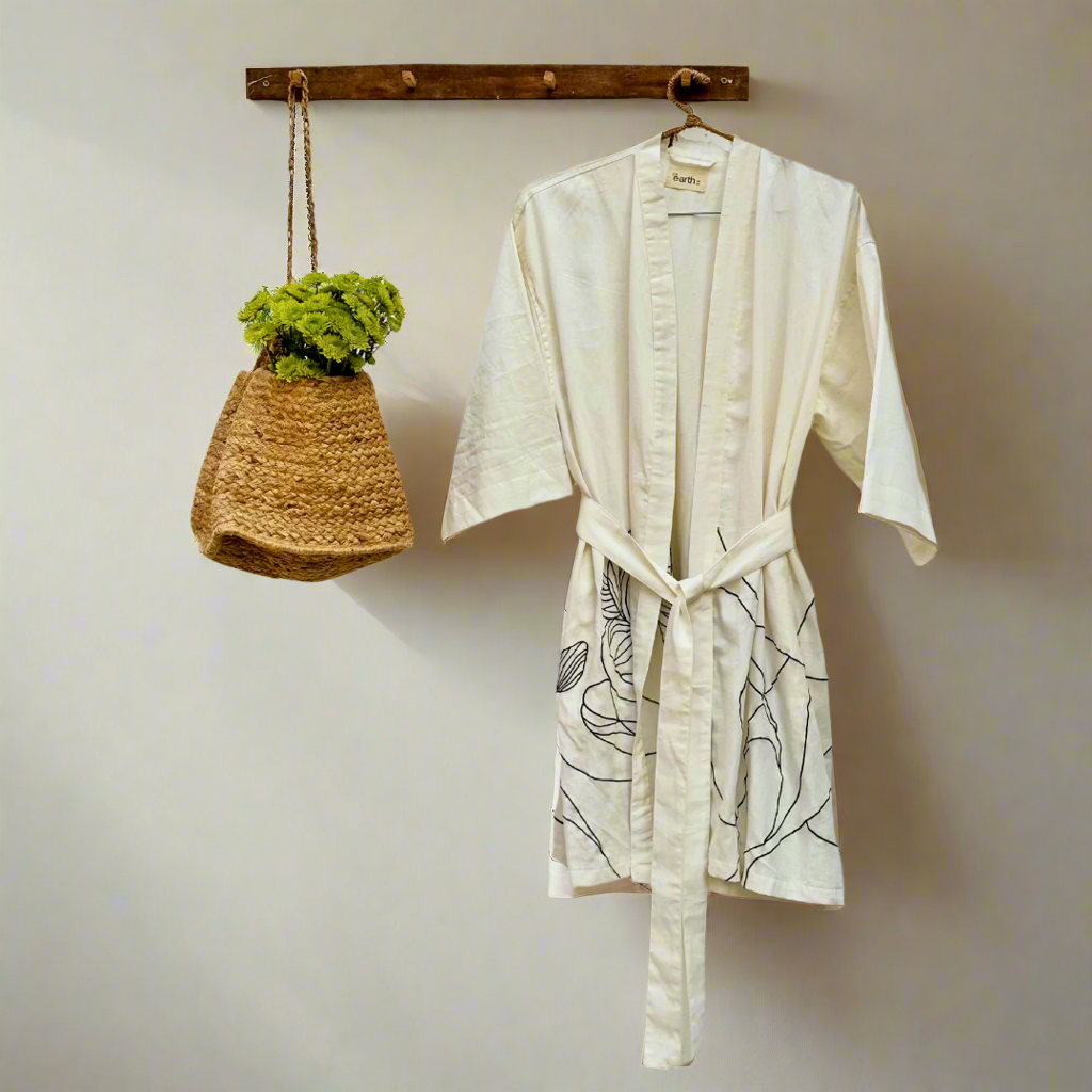 Organic Cotton Kimono - Wildflower White Opal