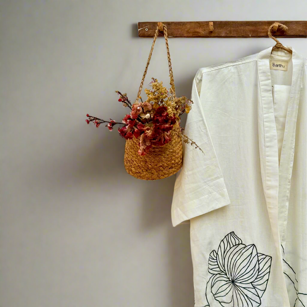 Organic Cotton Kimono - Wildflower White Opal