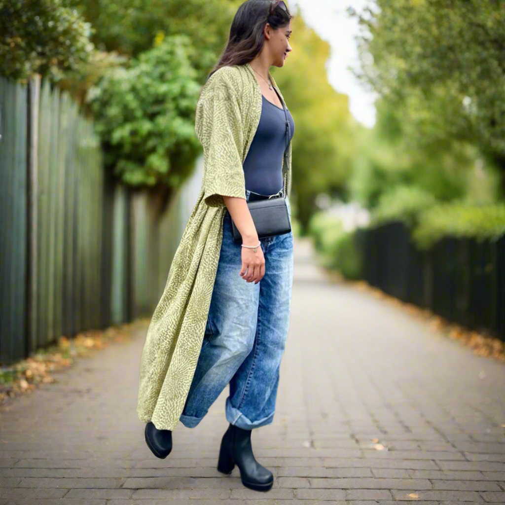 Organic Cotton Kimono - Billy Eucalyptus
