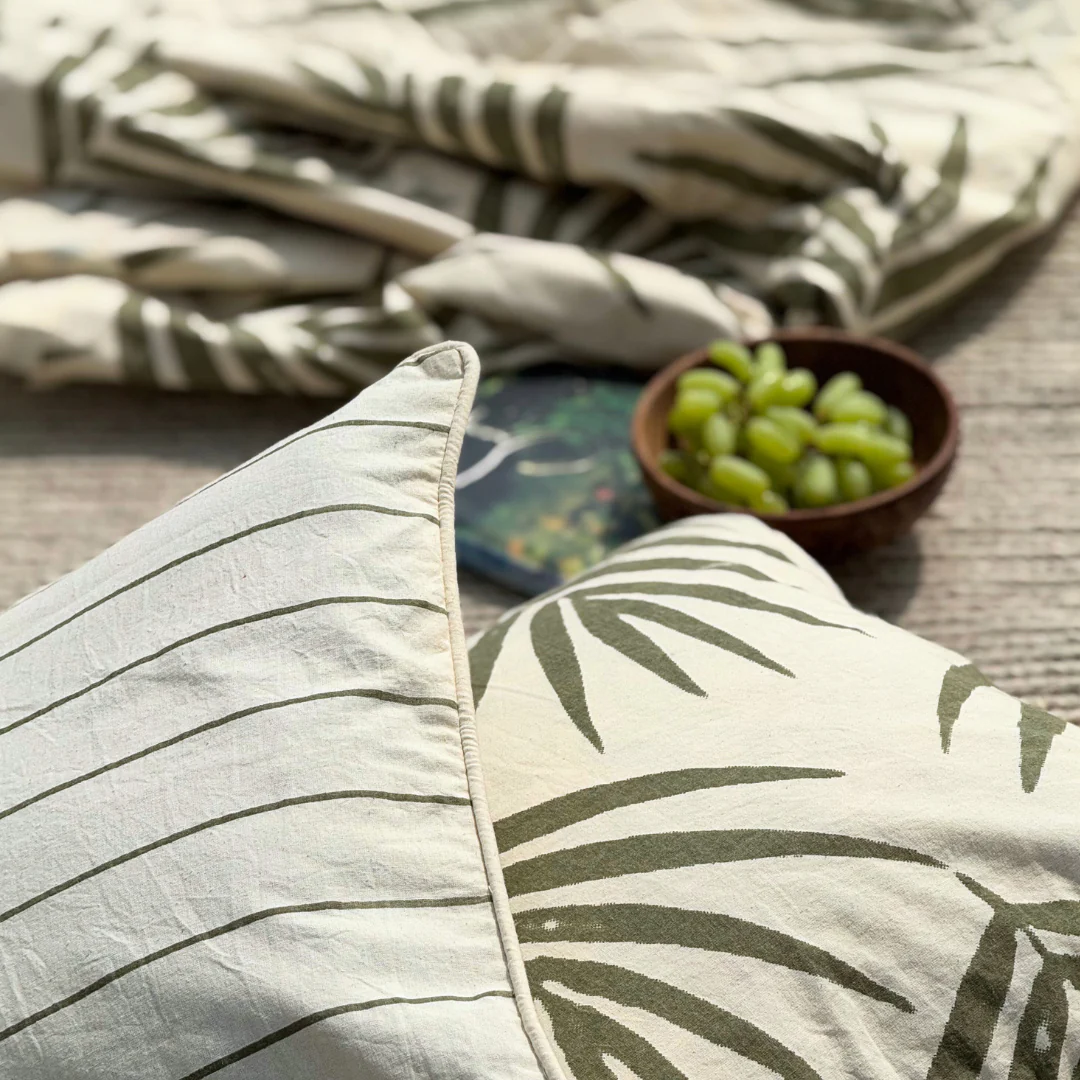 Organic Cotton Cushion Covers - Eucalyptus Bangalow Palms