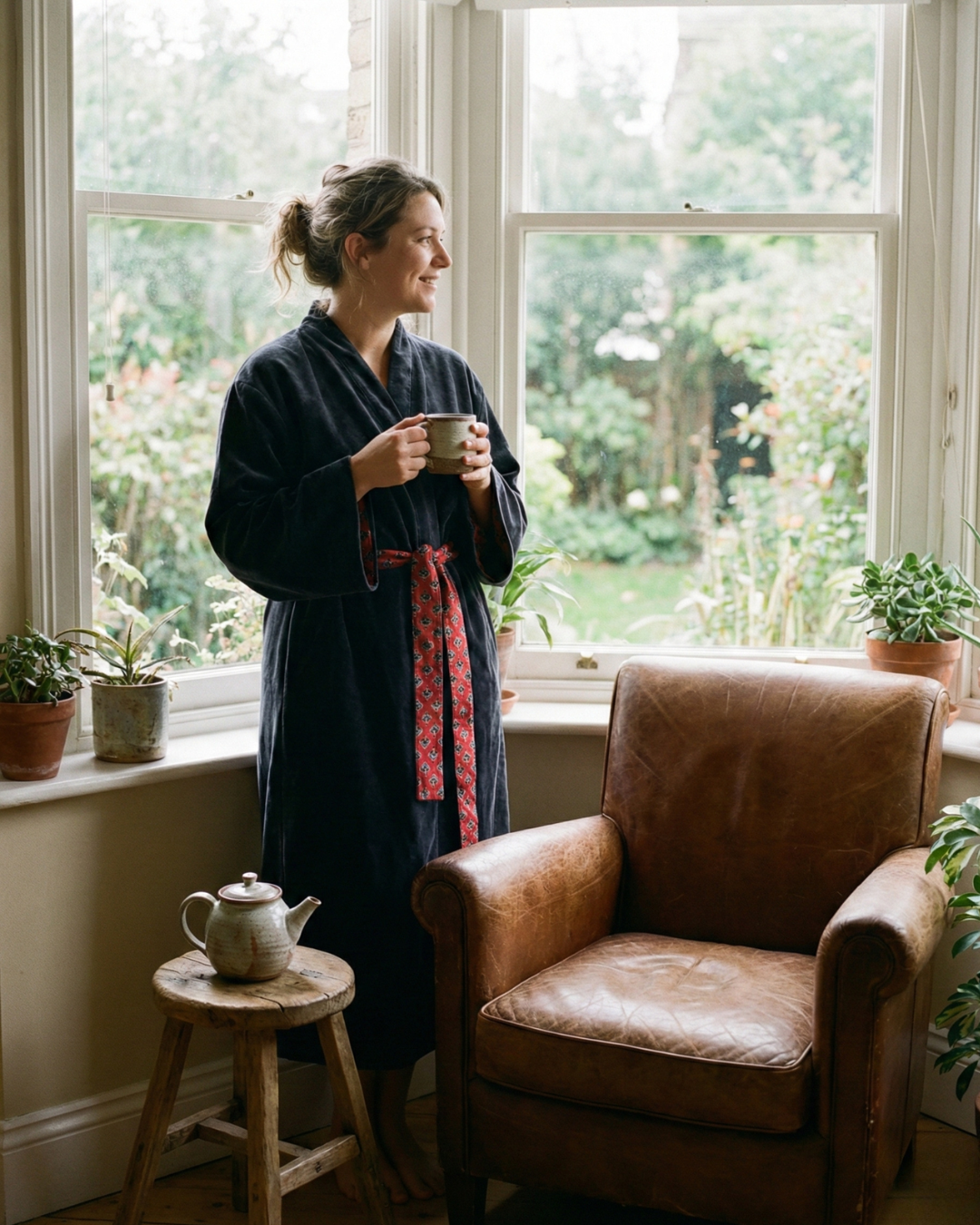 Charcoal Plum Boutique | Velvet Kimono Coat Reverse Cotton
