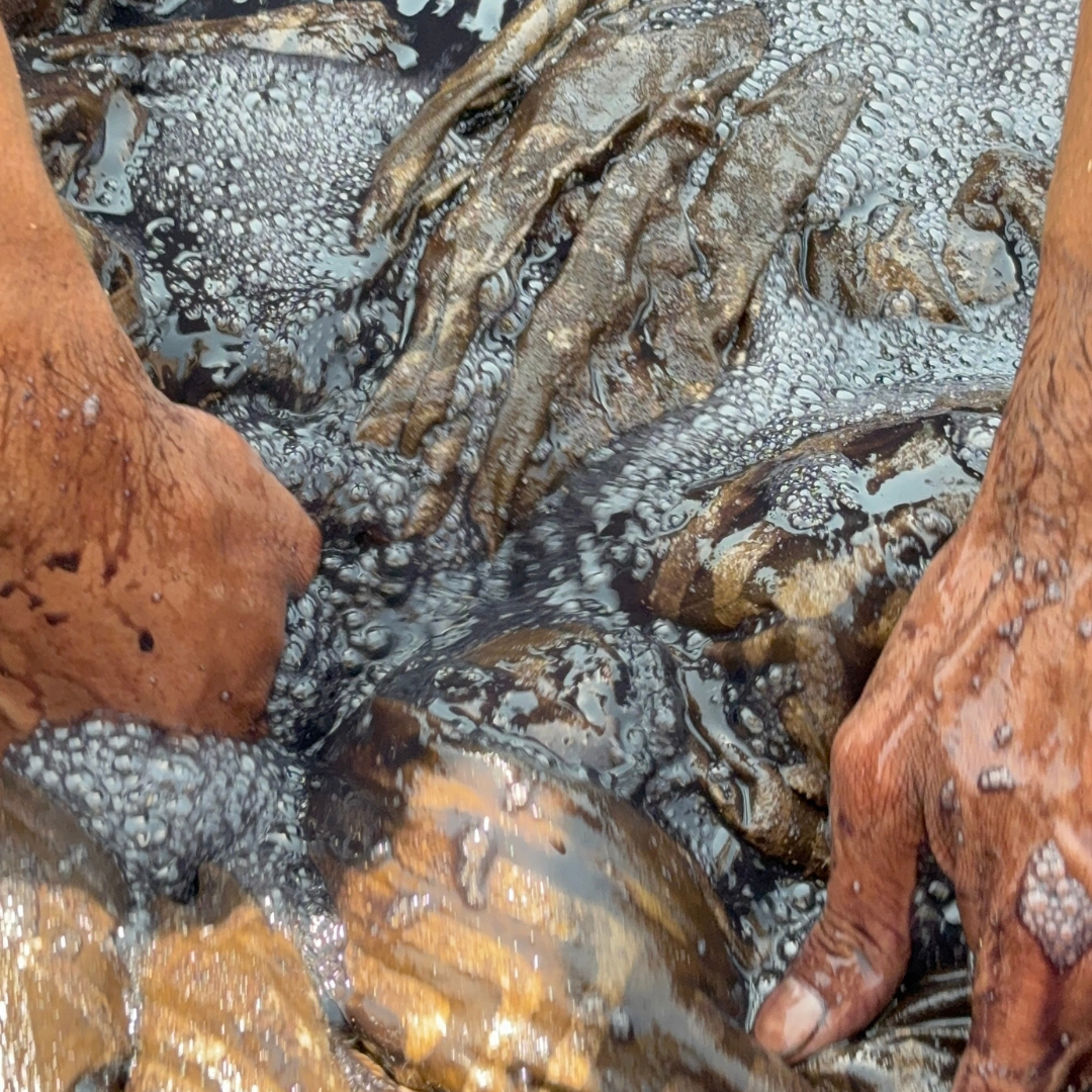 Cotton Velvet Reverse Dabu Print - Moss Creek