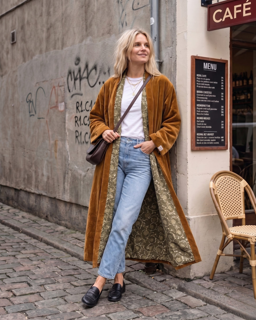 Ochre Vine Boutique | Velvet Kimono Coat Reverse Dabu Cotton